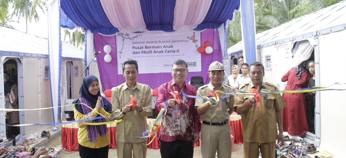 Mendukung Pemulihan Kondisi Psikologis Anak-Anak Terdampak Bencana, WVI dan IKEA Indonesia Bangun Pusat Bermain Anak