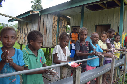 Asmat Children Celebrate Global Handwashing Day