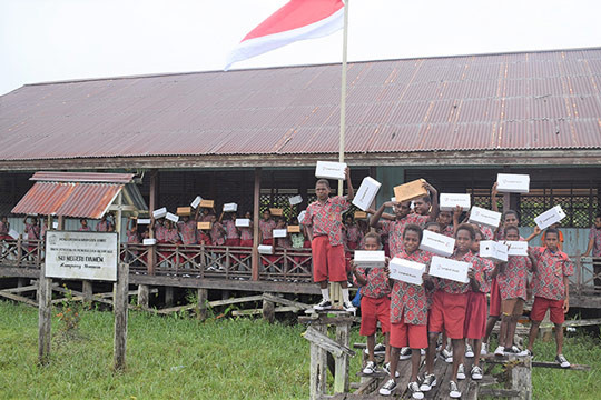 New Shoes for Children in Asmat 