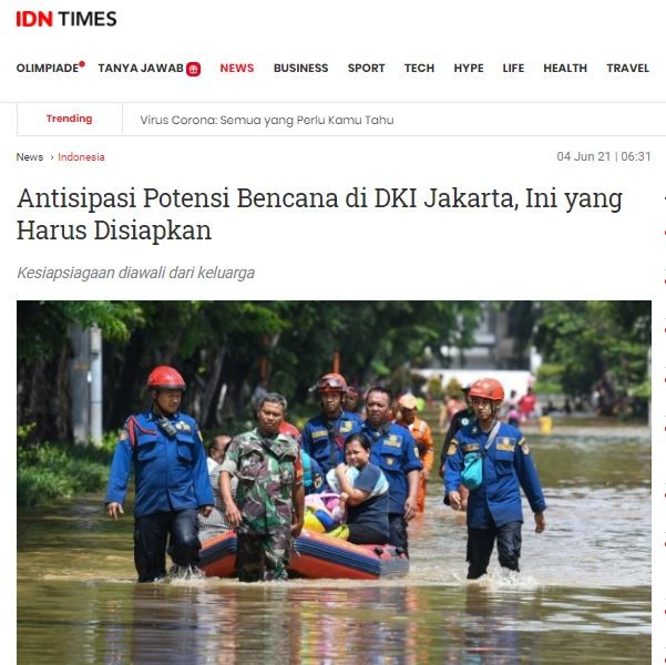 Antisipasi Potensi Bencana di DKI Jakarta, Ini yang Harus Disiapkan