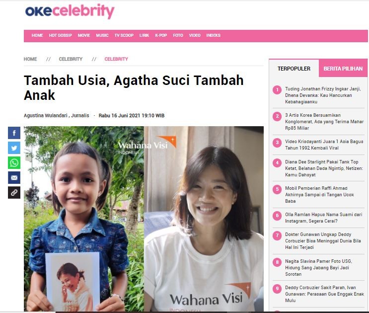 Tambah Usia, Agatha Suci Tambah Anak