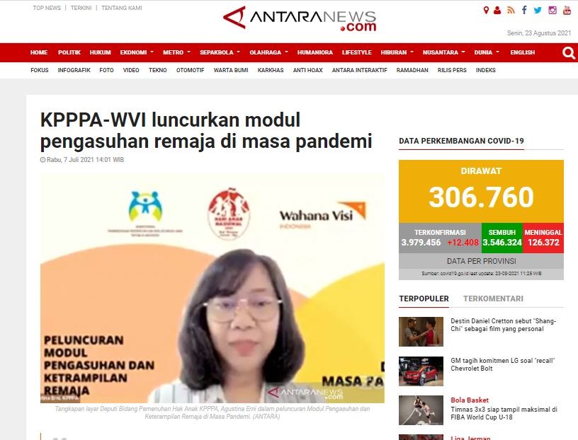 KPPPA-WVI Luncurkan Modul Pengaduhan Remaja di Masa Pandemi