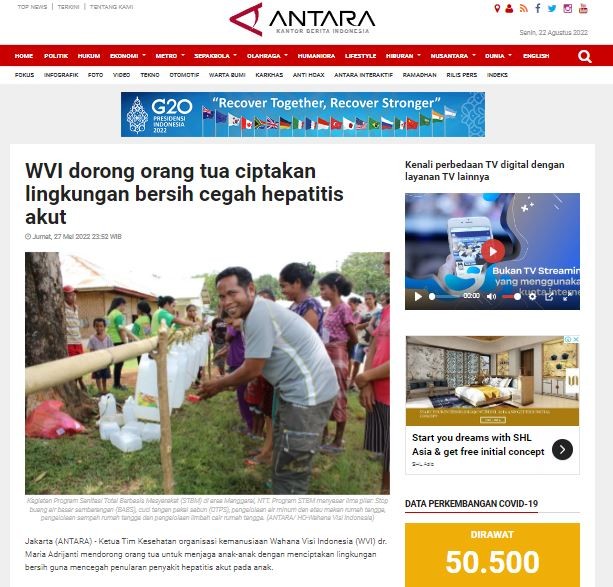 WVI dorong orang tua ciptakan lingkungan bersih cegah hepatitis akut