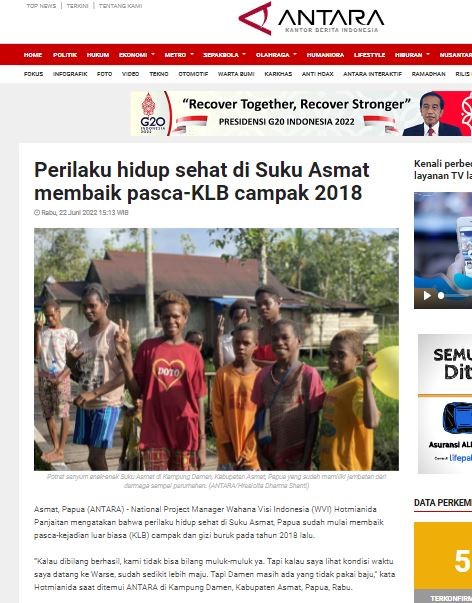 Perilaku hidup sehat di Suku Asmat membaik pasca-KLB campak 2018