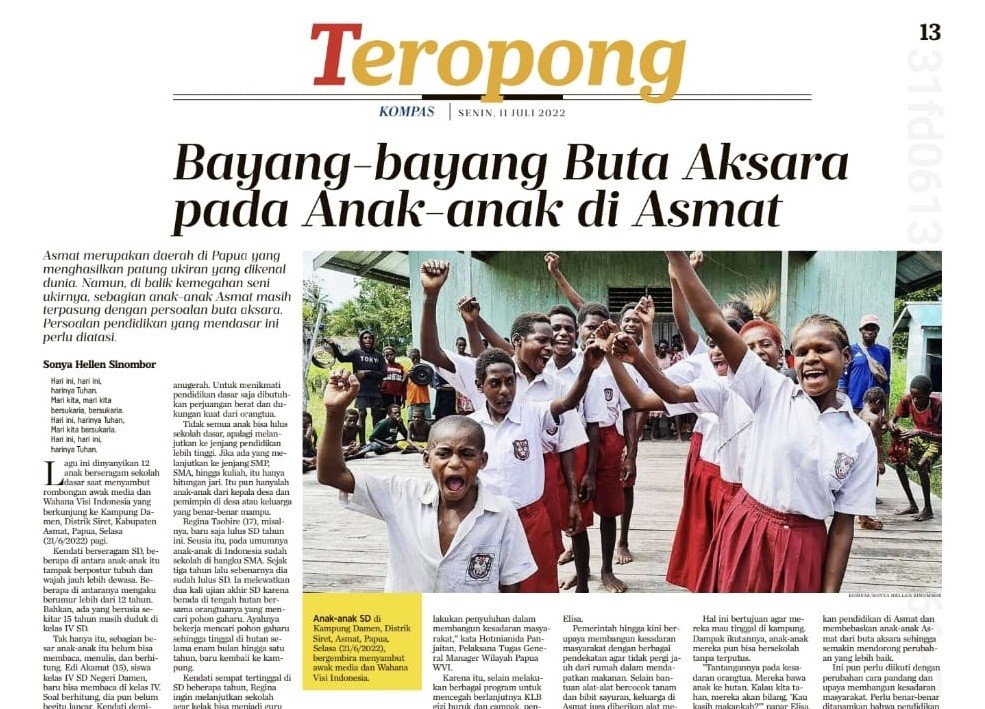 Bayang-bayang Buta Aksara pada Anak-anak di Asmat