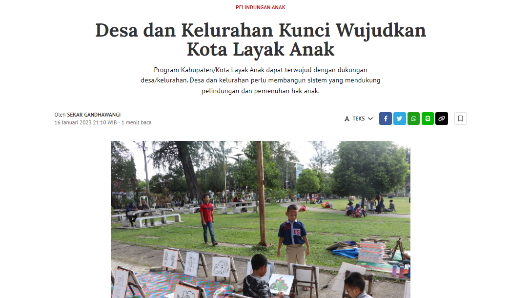 Desa dan Kelurahan Kunci Wujudkan Kota Layak Anak