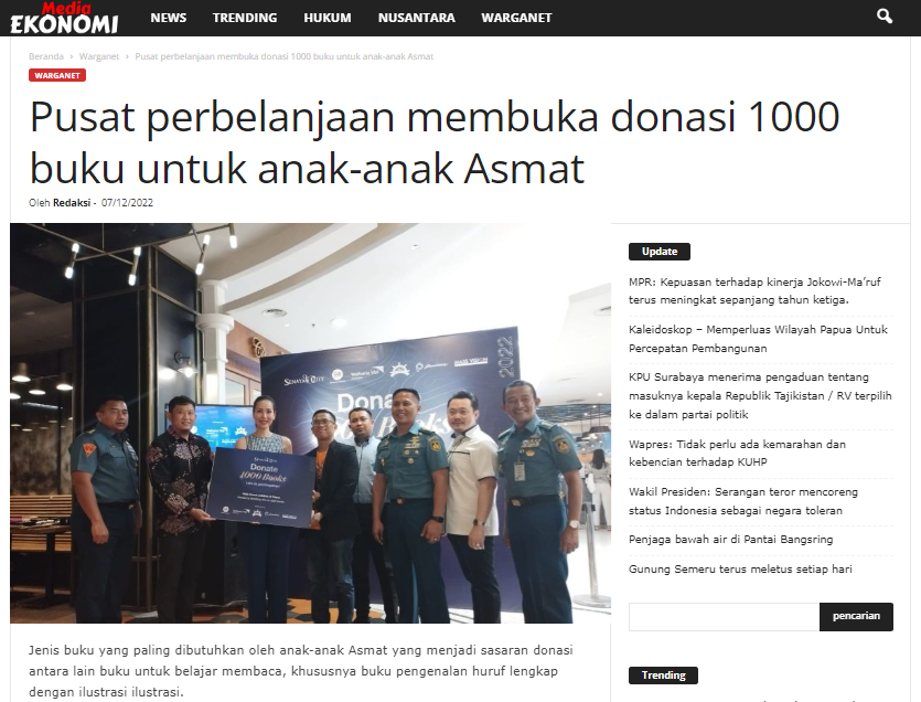 Pusat perbelanjaan membuka donasi 1000 buku untuk anak-anak Asmat