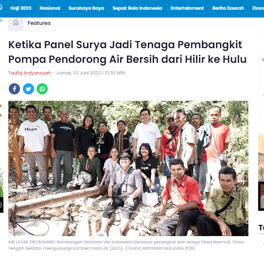 Ketika Panel Surya Jadi Tenaga Pembangkit Pompa Pendorong Air Bersih dari Hilir ke Hulu