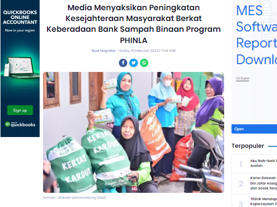 Media Menyaksikan Peningkatan Kesejahteraan Masyarakat Berkat Keberadaan Bank Sampah Binaan Program PHINLA