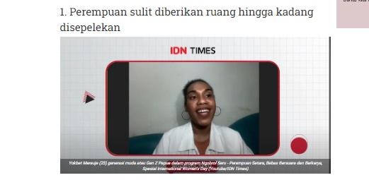 Kata Gen Z Papua soal Ruang Bersuara dan Berkarya bagi Perempuan