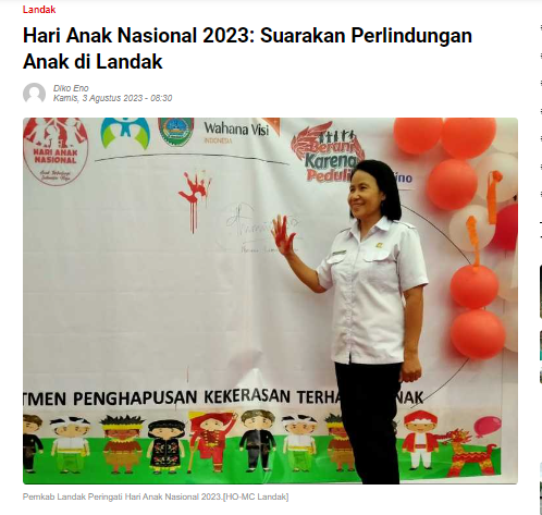 Hari Anak Nasional 2023: Suarakan Perlindungan Anak di Landak