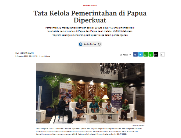 Tata Kelola Pemerintahan di Papua Diperkuat