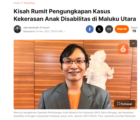 Kisah Rumit Pengungkapan Kasus Kekerasan Anak Disabilitas di Maluku Utara