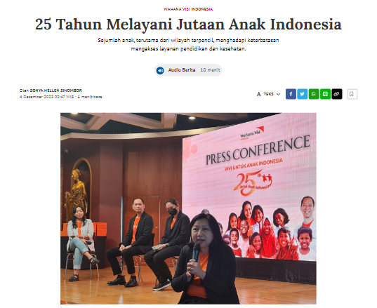 25 Tahun Melayani Jutaan Anak Indonesia