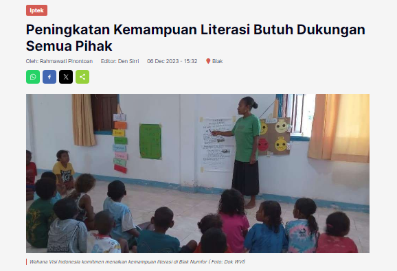 Peningkatan Kemampuan Literasi Butuh Dukungan Semua Pihak