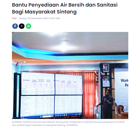 Bantu Penyediaan Air Bersih dan Sanitasi Bagi Masyarakat Sintang