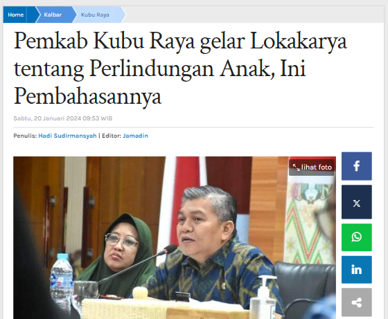 Pemkab Kubu Raya gelar Lokakarya tentang Perlindungan Anak, Ini Pembahasannya