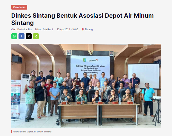 Dinkes Sintang Bentuk Asosiasi Depot Air Minum Sintang